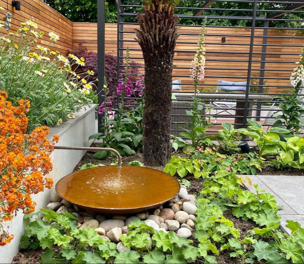 Corten Steel Water Bowl with fountain