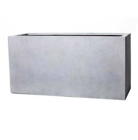 Grey polystone trough planter pot