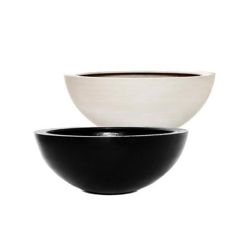 Black White resin stone finreglass planter pot