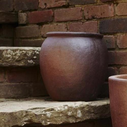 clay stone motif planter pot