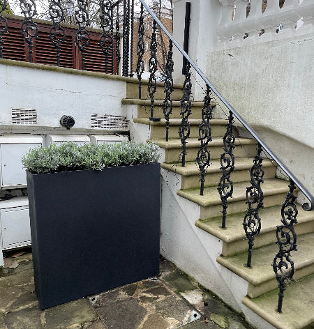 Tall Black Polystone Planter
