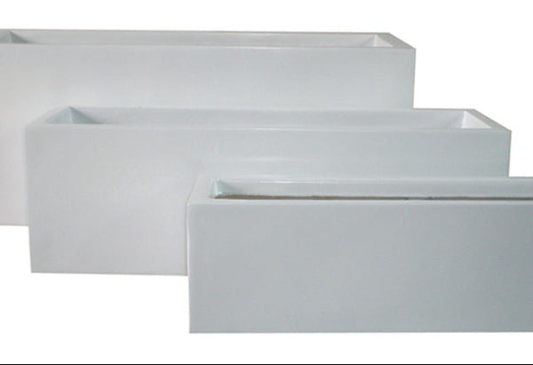 white window boxes resin polystone planter