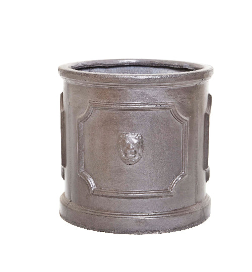 Faux lead cylinder lion head