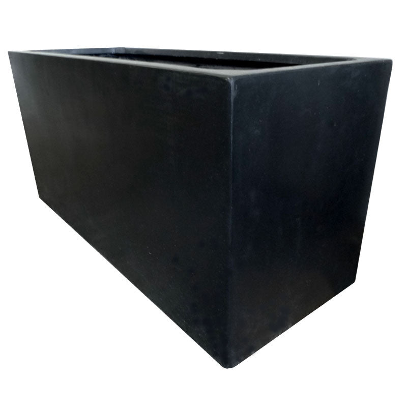 Black Polystone resin stone trough pot planter