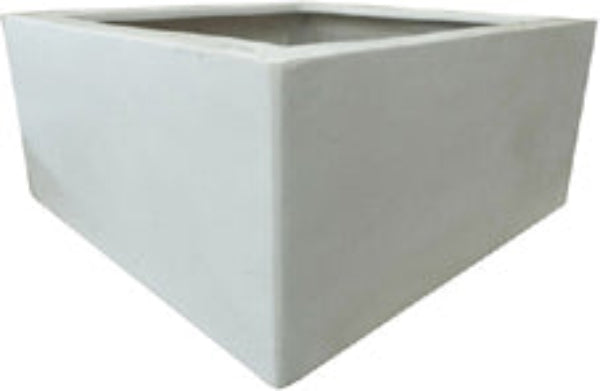 White Polystone Low Planter