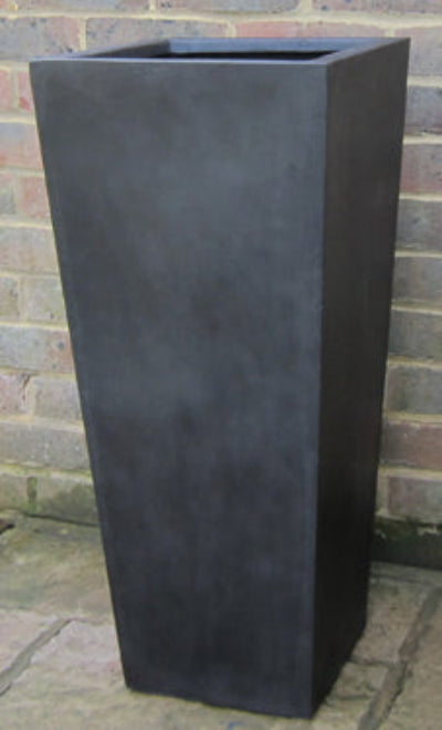 Tall tapered polystone black planter