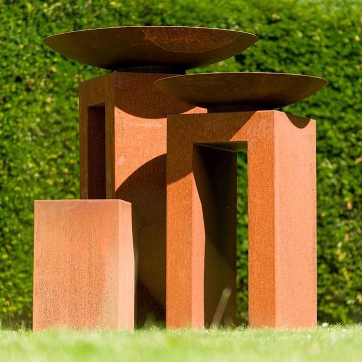 Corten Steel architecture metal rust coloured plinth pedestal garden feature