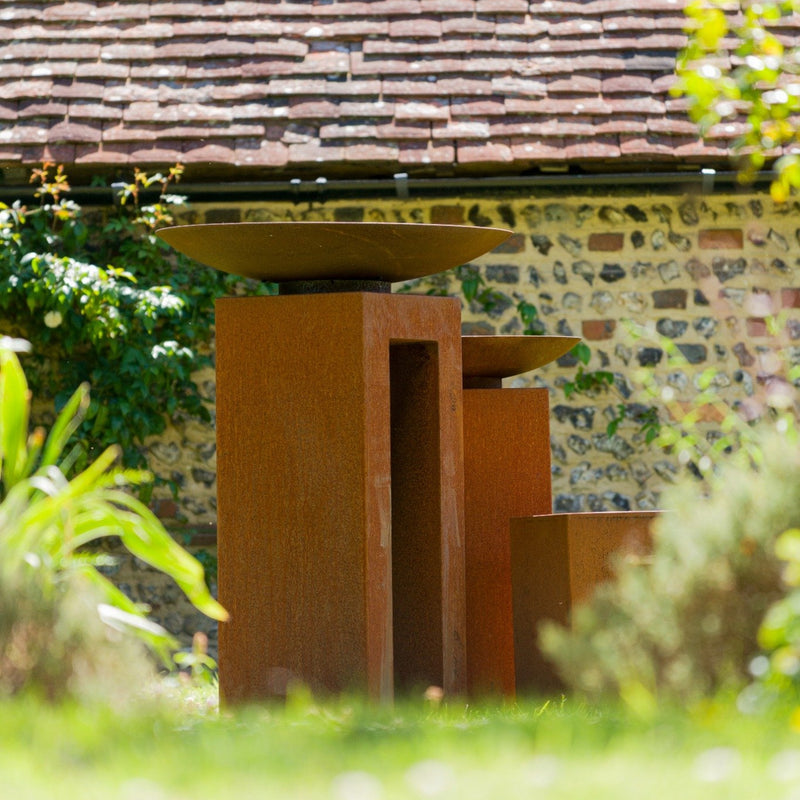 Mensa Corten Steel architecture metal rust coloured plinth pedestal garden feature