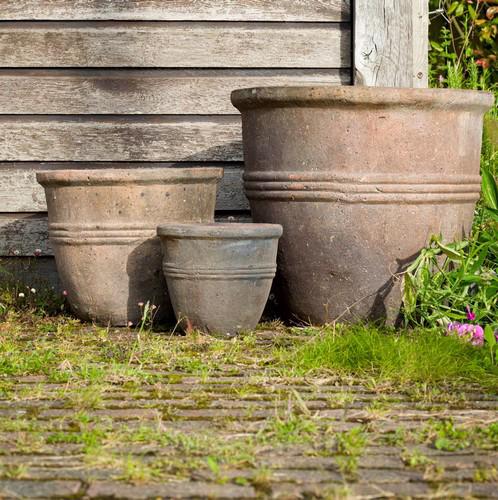 Clay stone planter cylinder