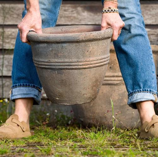 Stone like clay planter