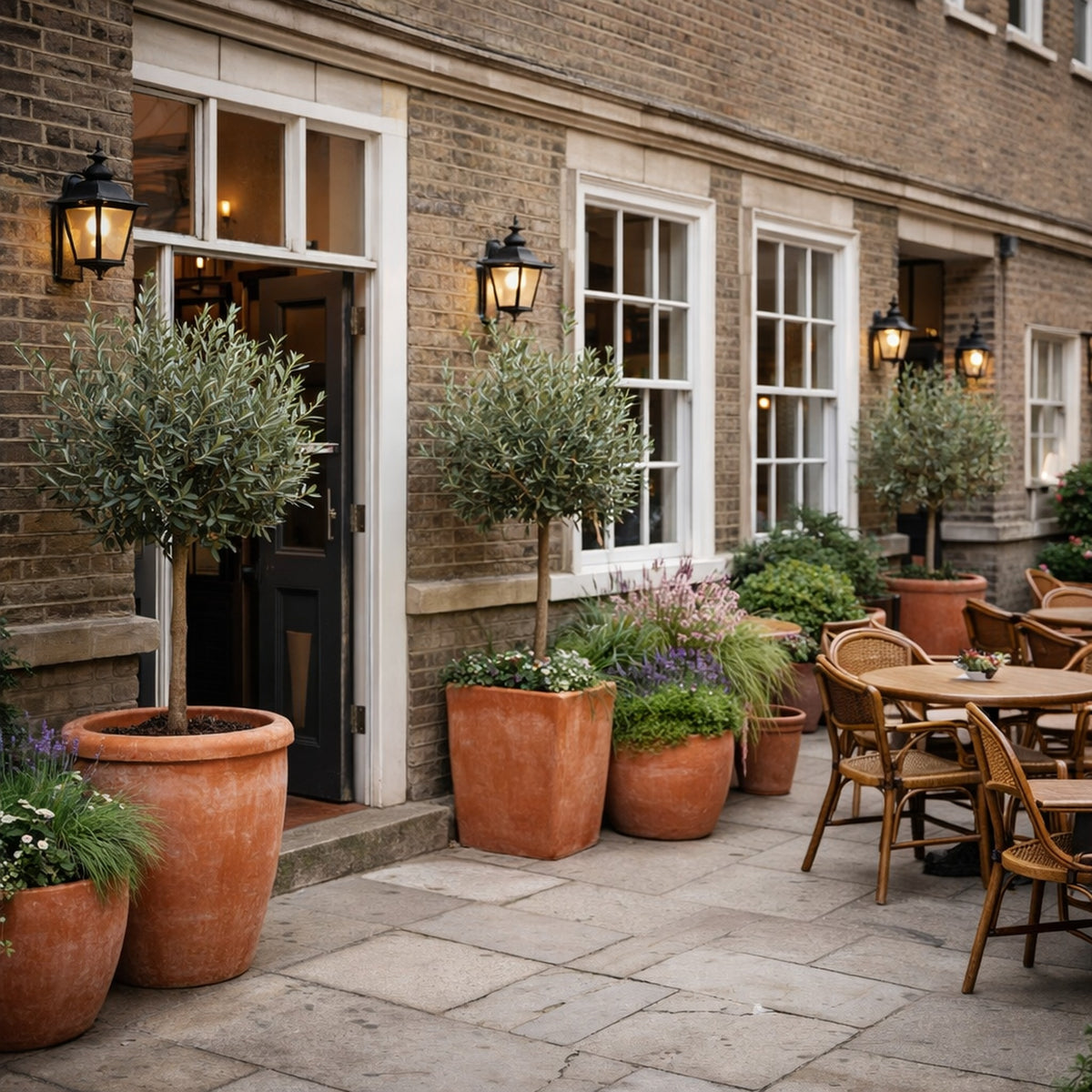 plant pots london Round Camelia Terracotta Pot – Handcrafted Clay Planter
