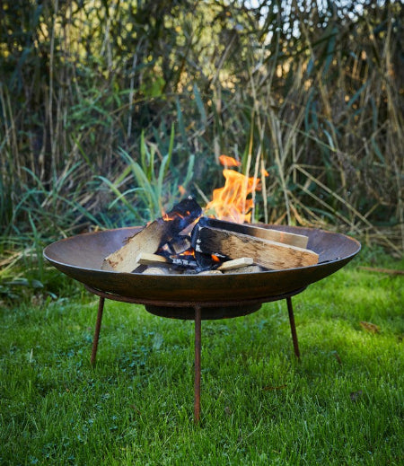 Corten Steel Firebowl with stand