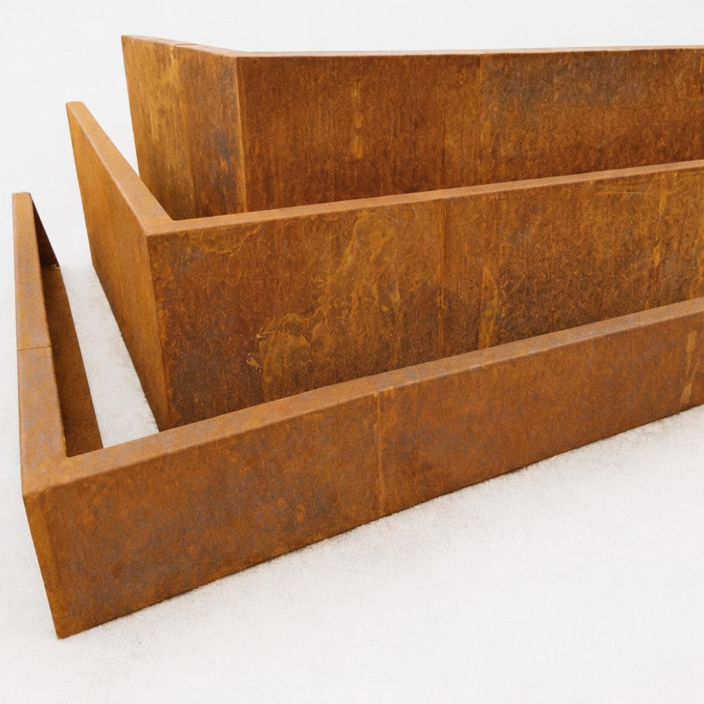 Modular corten steel raised bed edging system UK – rust garden border for residential and commercial landscaping