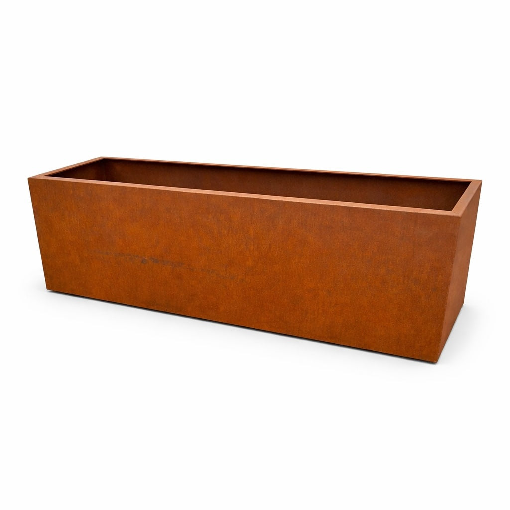 Corten Steel rectangular planter for UK gardens