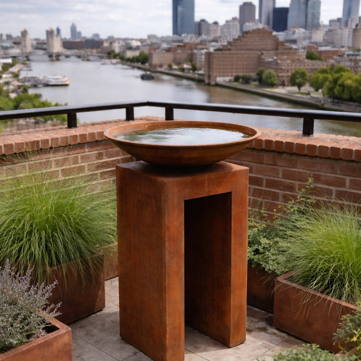 Mensa Corten Steel architecture metal rust coloured plinth pedestal garden feature