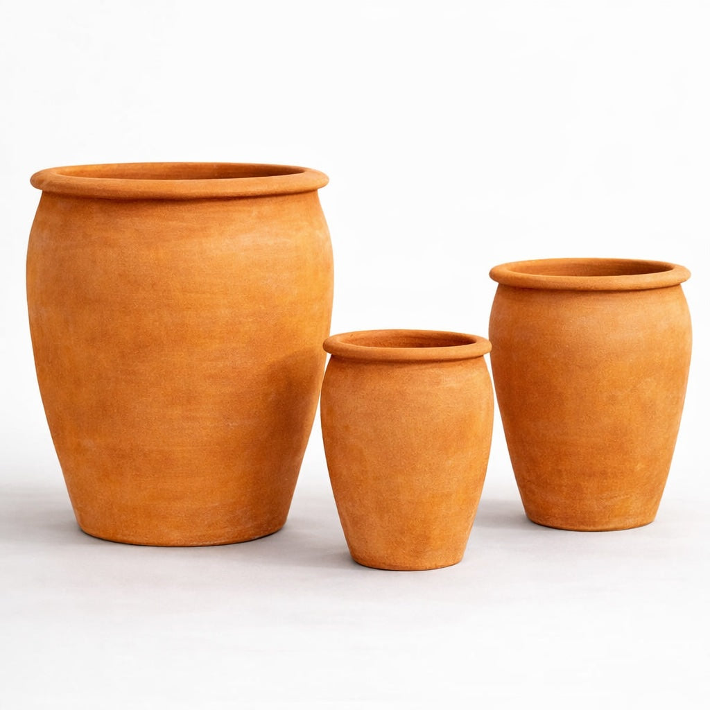 Large Terracotta pots for terrace in classic tuscan jar shape