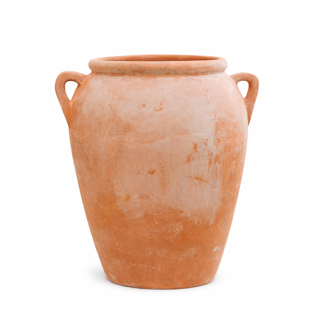 Large Tuscan style terracotta olive jar planter – premium handcrafted Mediterranean garden pot for luxury homes, terraces and courtyards